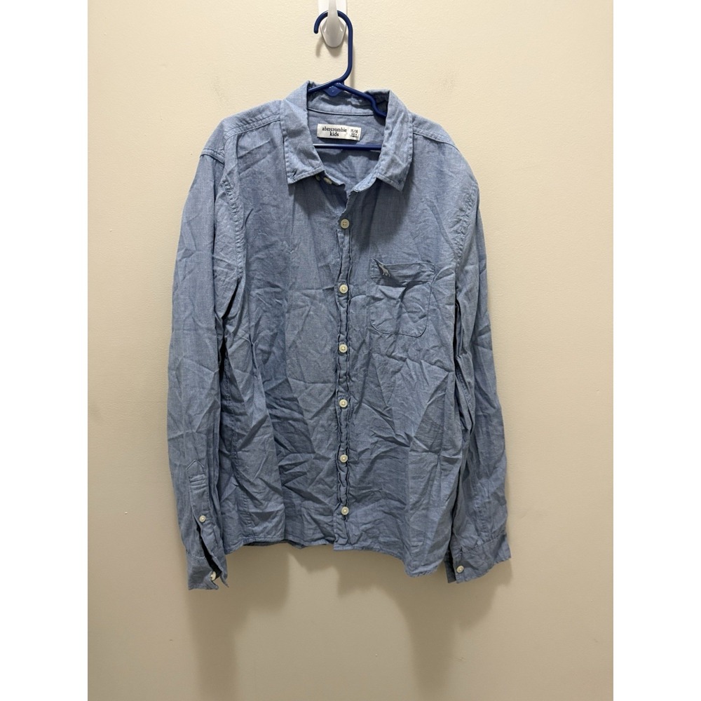 Abercrombie Kids Blue Chambray Button-Down Shirt – Size 15/16